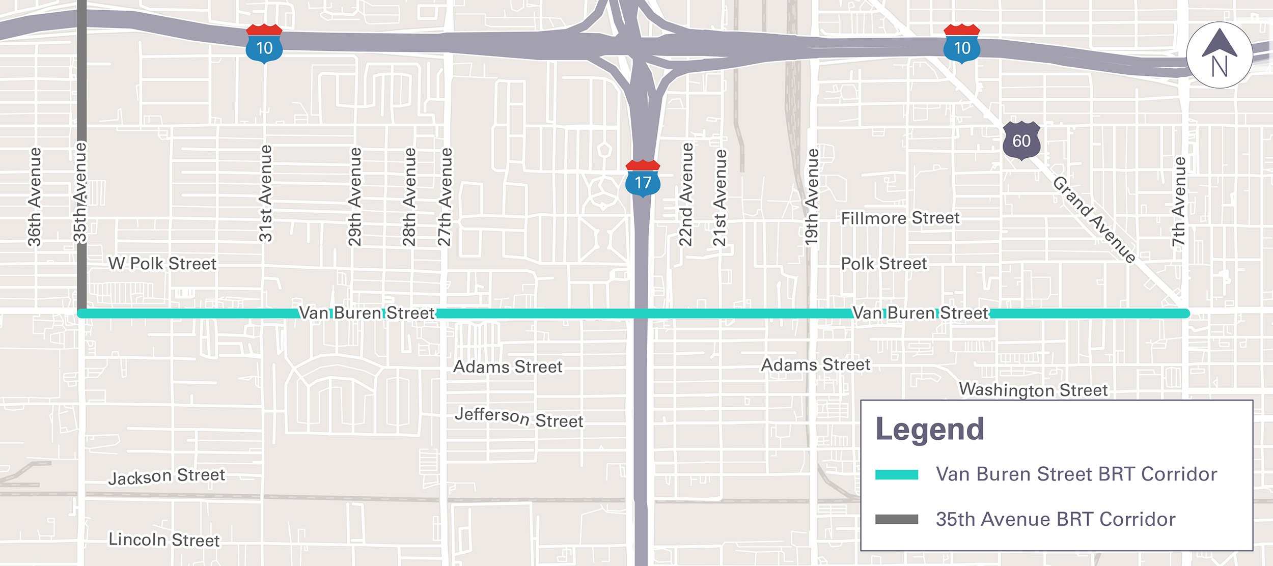 Map of Van Buren Street